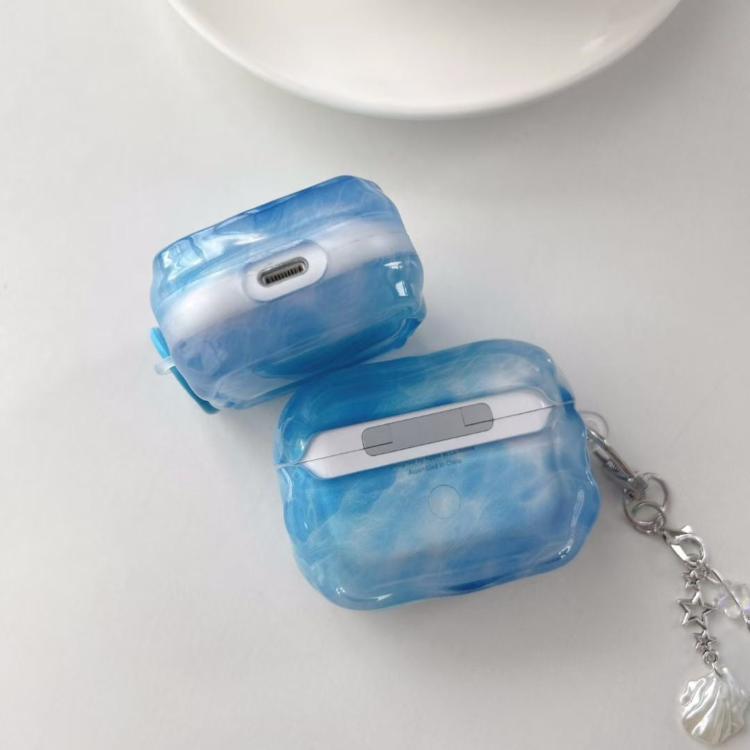 Blue Sky AirPods Case with Jelly Beaded Charm