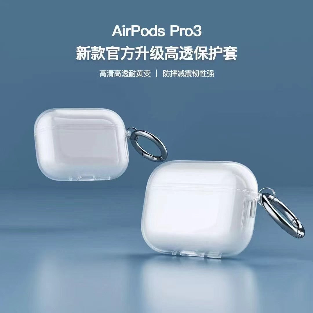 Transparent AirPods Case with Metal Hook