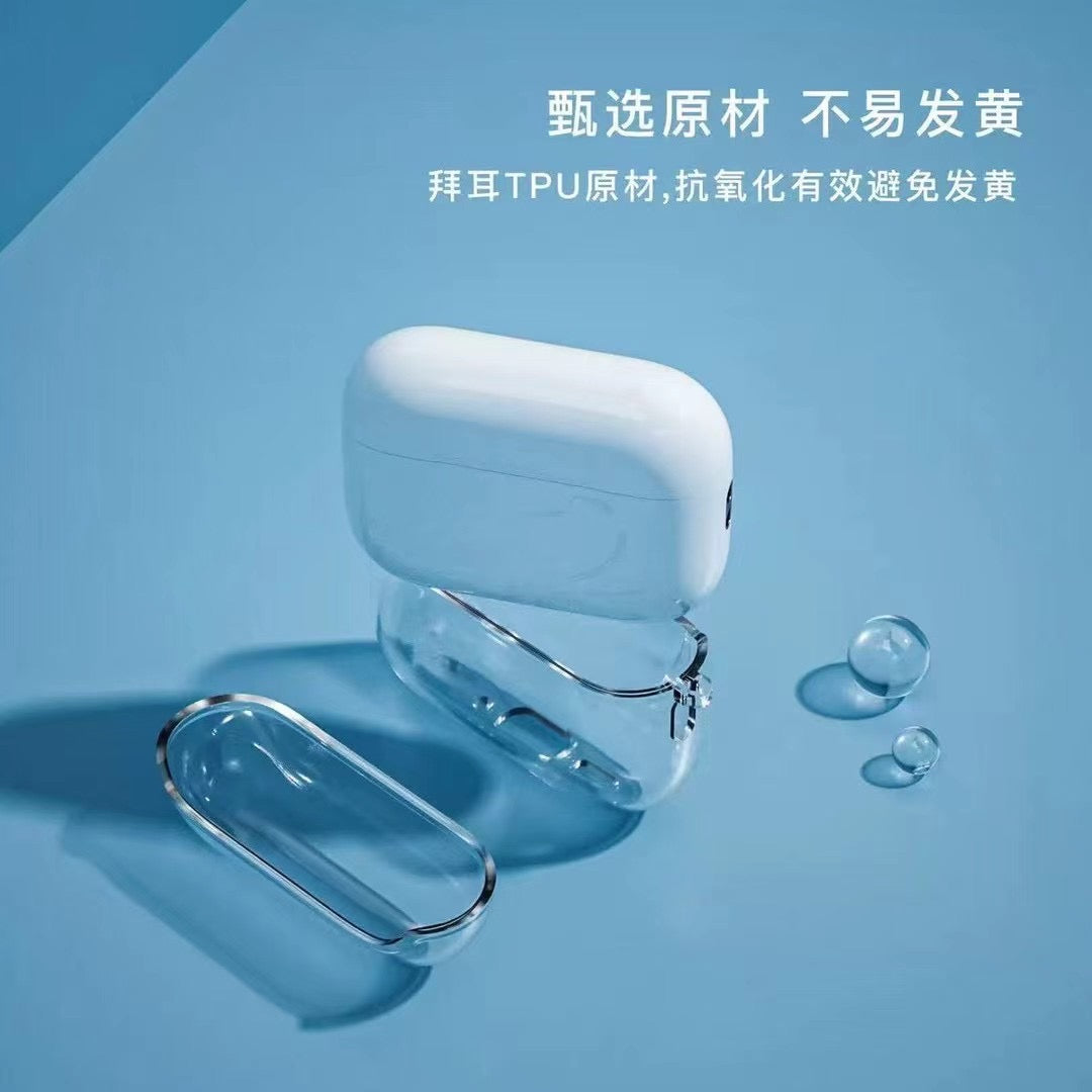 Transparent AirPods Case with Metal Hook