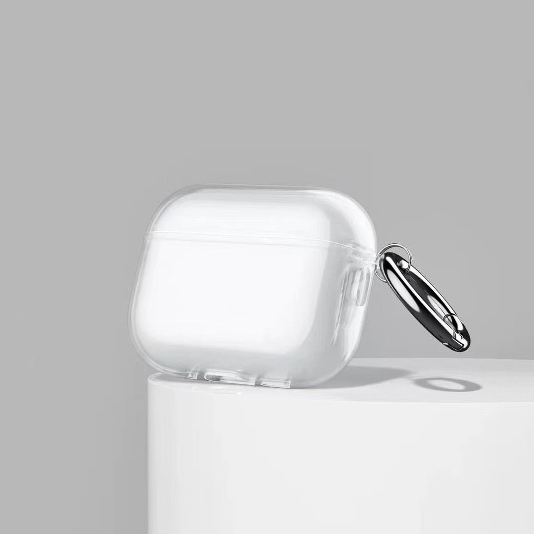 Transparent AirPods Case with Metal Hook